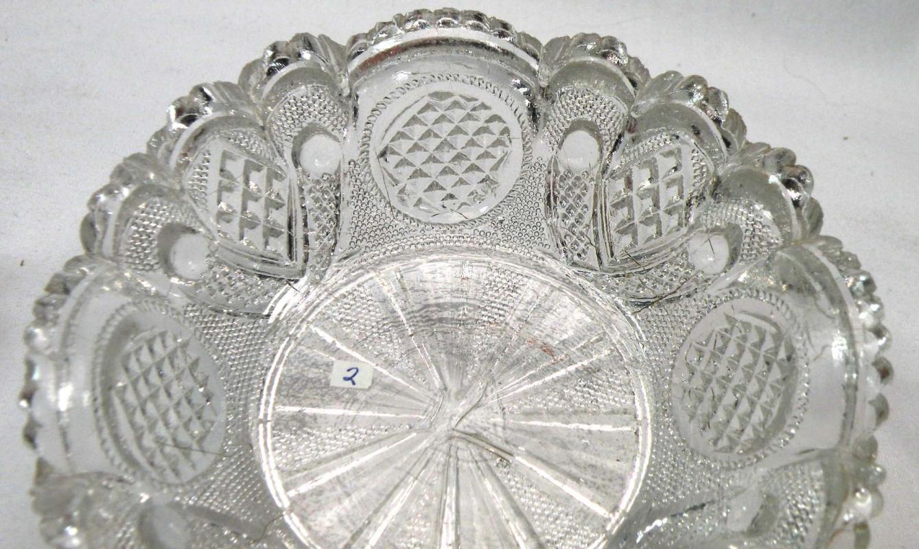Boston Sandwich EAPG CROSSED PEACOCK EYE FEATHER Dish