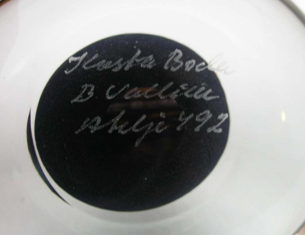 KOSTA BODA Art Glass Paperweight Artist Signed VALLIEN