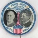 ROOSEVELT & CURLEY Political Pinback ECONOMIC SECURITY