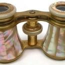Old L H FORCE Mother of Pearl Opera Glasses w/ Case