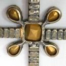 Antique Victorian Black SMOKY TOPAZ Cross