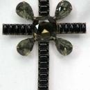 Antique Victorian Black SMOKY TOPAZ Cross