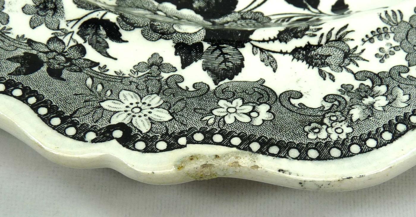JACKSON Black Transferware CANAL LITTLE FALLS MOHAWK Plate