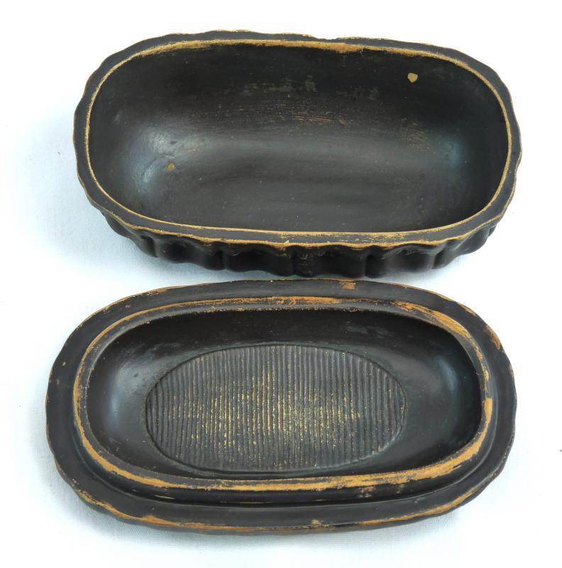 Antique Signed Gerbing & Stephan Bohemian Pottery Neoclassical Covered Match Box