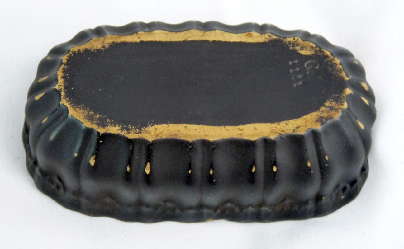 Antique Signed Gerbing & Stephan Bohemian Pottery Neoclassical Covered Match Box