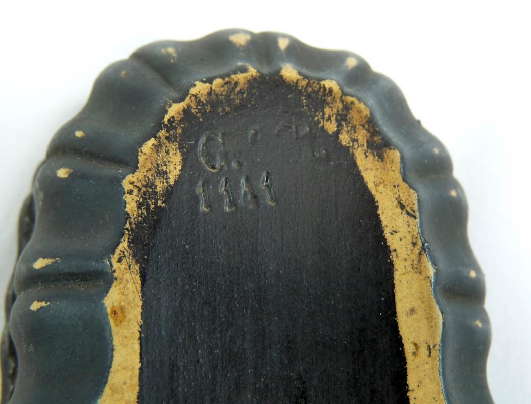 Antique Signed Gerbing & Stephan Bohemian Pottery Neoclassical Covered Match Box