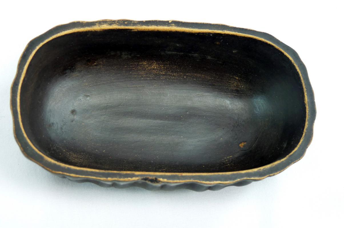 Antique Signed Gerbing & Stephan Bohemian Pottery Neoclassical Covered Match Box