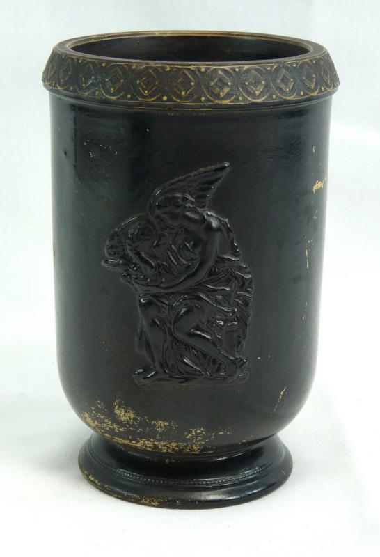Antique Ferdinand Gerbing Signed FGW 371 Bohemian Neoclassical Pottery Vase