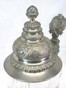 Antique Cut Glass & Etched Beer Stein w/ Pewter Lid