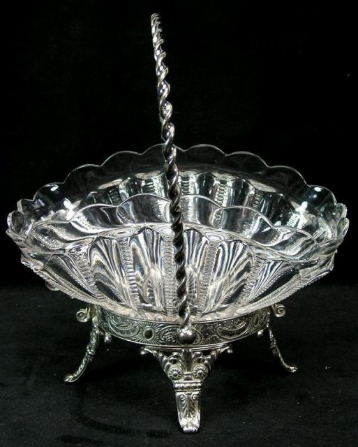 Antique JAMES TUFTS Silverplate Brides Cake Basket