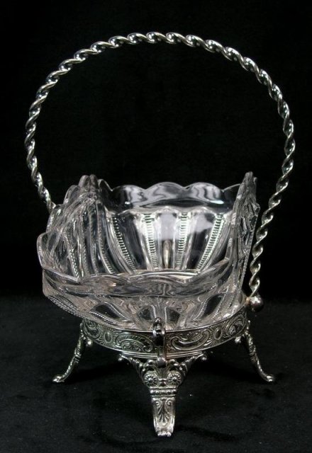 Antique JAMES TUFTS Silverplate Brides Cake Basket