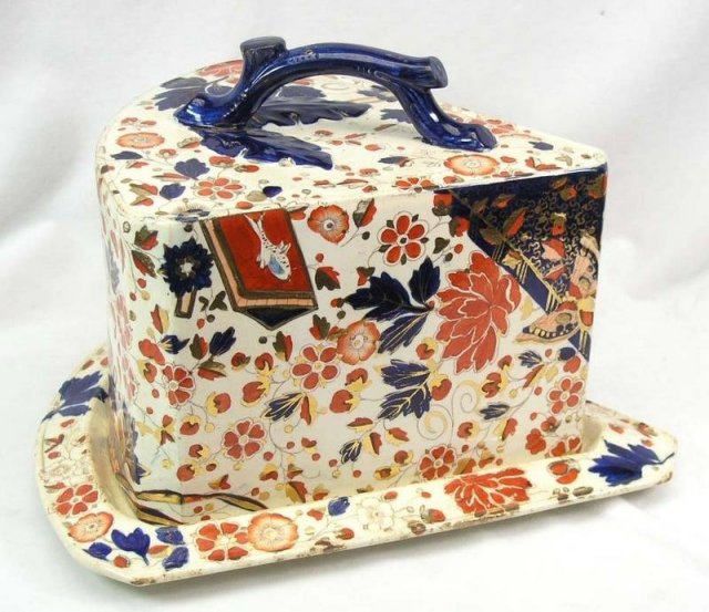1872 RIDGWAYS Staffordshire Cov Cheese Keeper