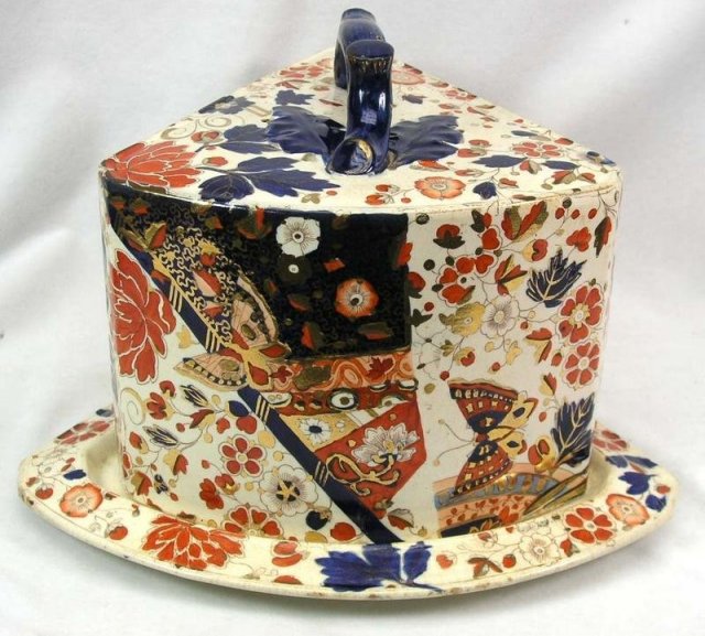 1872 RIDGWAYS Staffordshire Cov Cheese Keeper