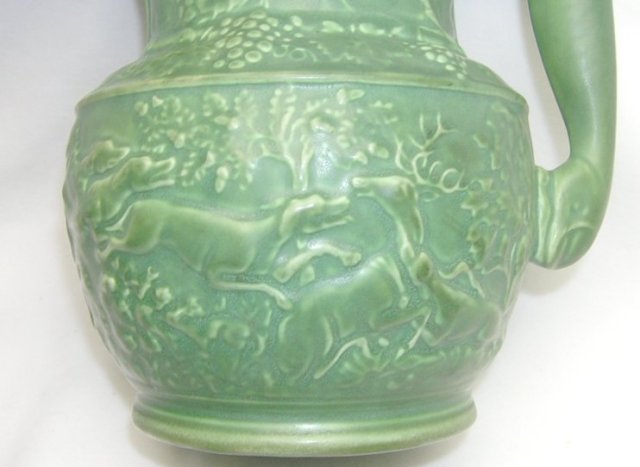1900 Green Vance Avon Faience Hound Handle