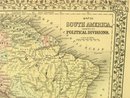 1880 Mitchell's Atlas Map SOUTH AMERICA VENEZUELA PERU