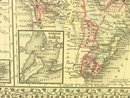 1880 Mitchell's Atlas Map CHILI BRAZIL BOLIVA EUROPE