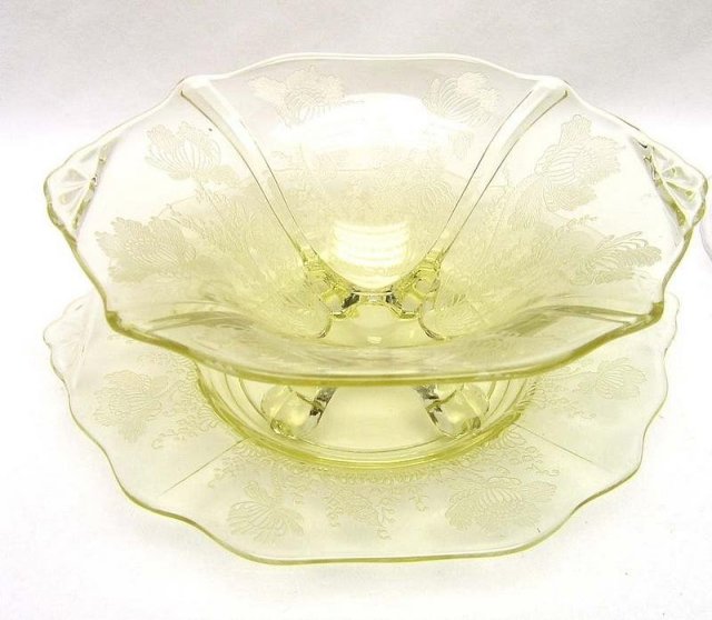 Cambridge Mayonnaise Set Yellow GLORIA Etch