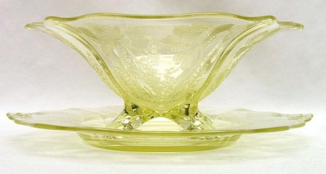 Cambridge Mayonnaise Set Yellow GLORIA Etch