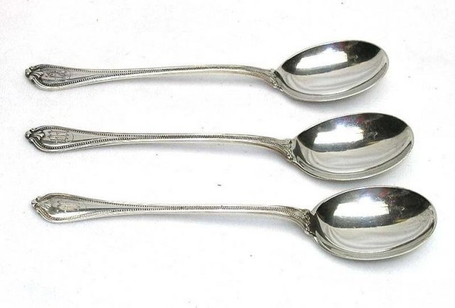 3 Towle OLD NEWBURY Sterling Silver Chocolate Spoons