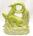 Vintage Chartreuse Ram or Gazelle TV Lamp