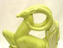 Vintage Chartreuse Ram or Gazelle TV Lamp