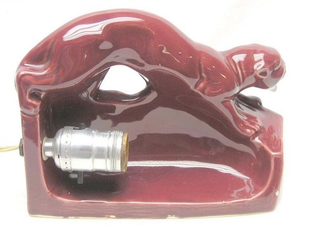 Vintage Mauve Panther or Puma TV Lamp
