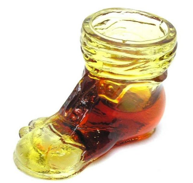 Boyd Crystal Art Glass Amberina Tramp Shoe