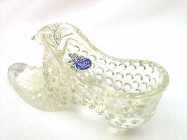 Fenton Crystal Glass Cat Slipper Glass Shoe