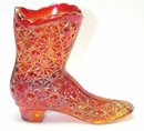 Fenton Carnival Daisy and Button Glass Boot