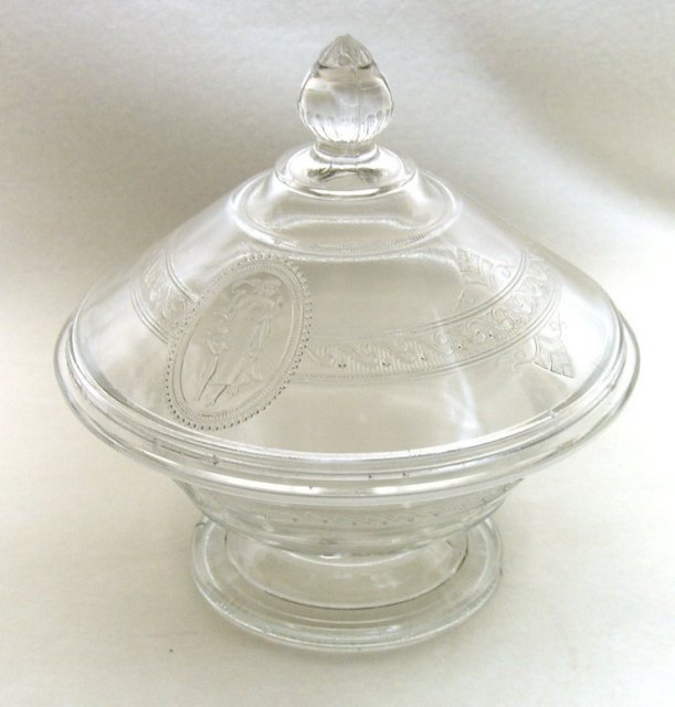 EAPG Cupid and Venus Covered Butter Dish
