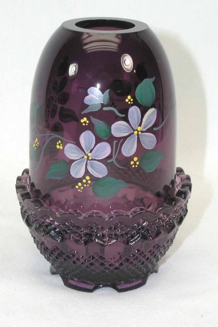 Artist Signed FENTON HP Fairy Light Amethyst Violets