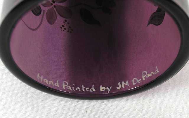 Artist Signed FENTON HP Fairy Light Amethyst Violets