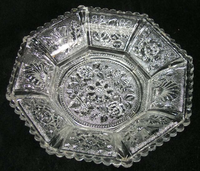 RARE Boston & Sandwich Lacy PANELED ROSE THISTLE Dish