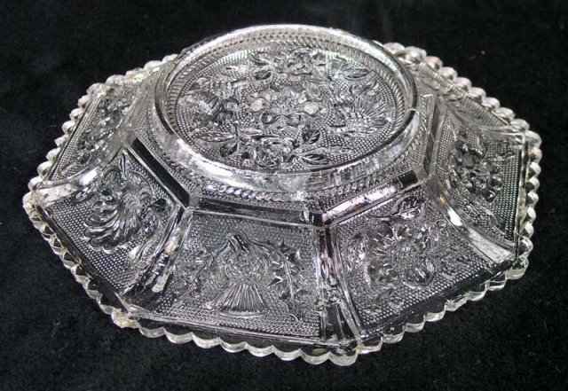 RARE Boston & Sandwich Lacy PANELED ROSE THISTLE Dish