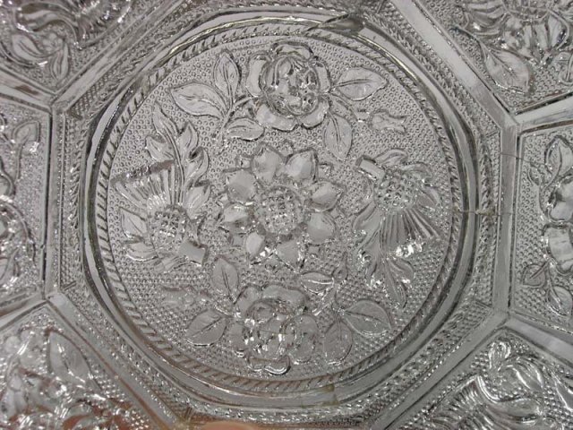 RARE Boston & Sandwich Lacy PANELED ROSE THISTLE Dish