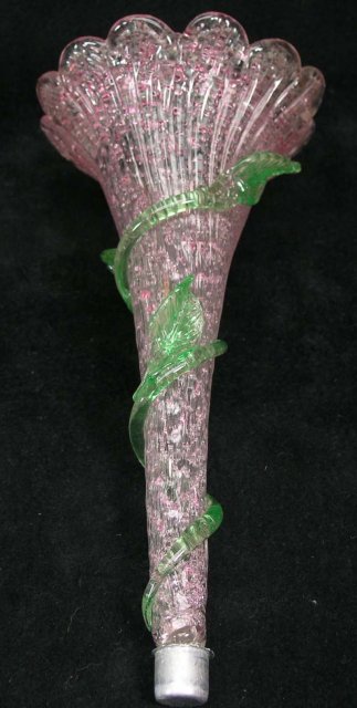 Antique Overshot Venetian Frosted Glass Epergne