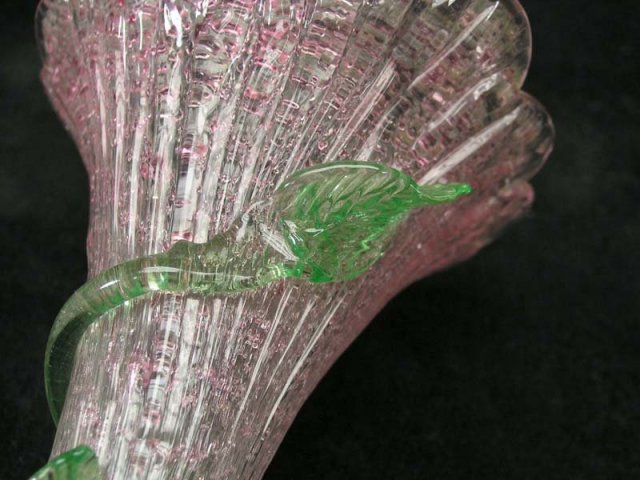 Antique Overshot Venetian Frosted Glass Epergne