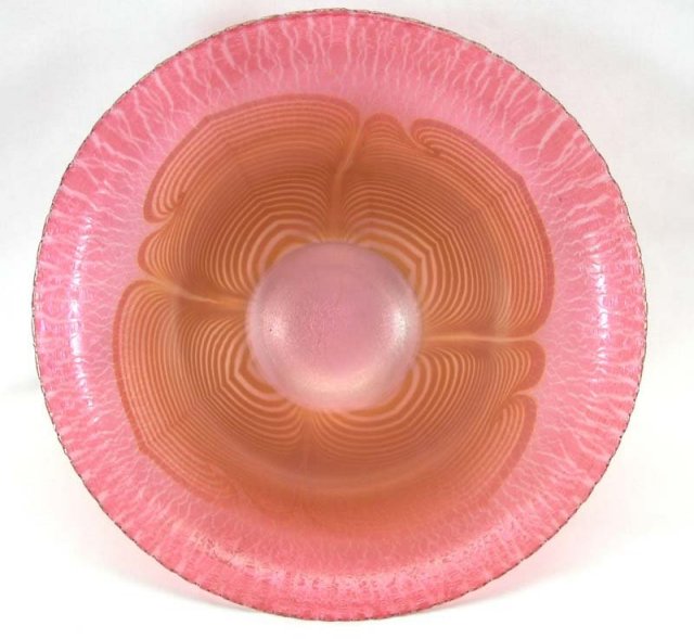 Large 1985 Signed CORREIA Art Glass Bowl Pulled
