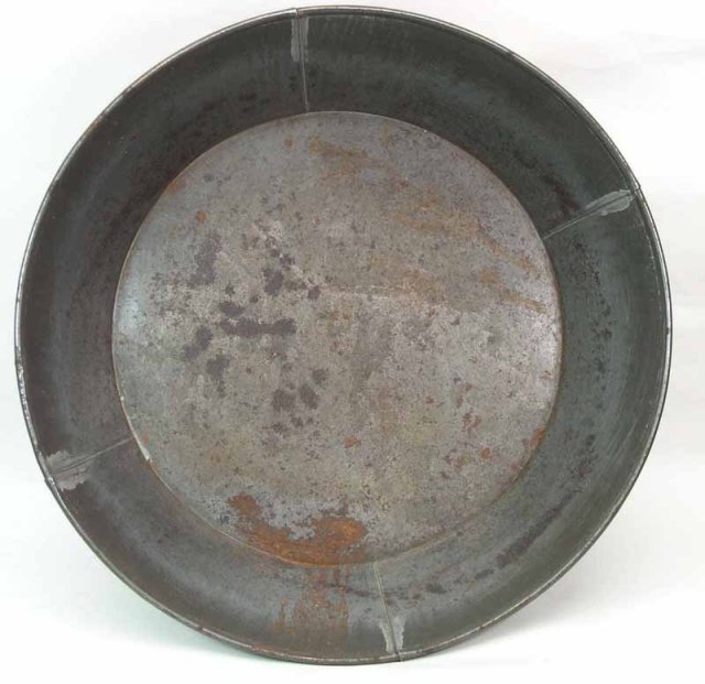 Lg Antique Tin Milk Pan Basin 15