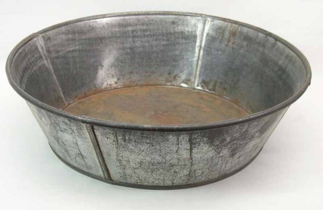 Antique Tin Milk Pan Basin 12