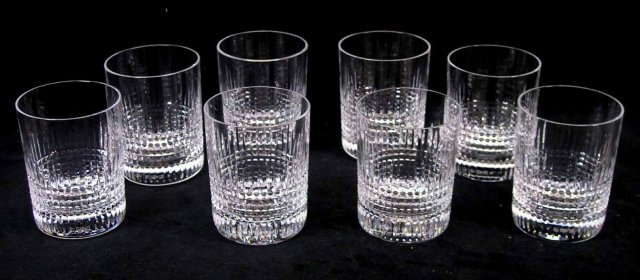 Set 8 Cut BACCARAT Flared Old Fashioned Glasses