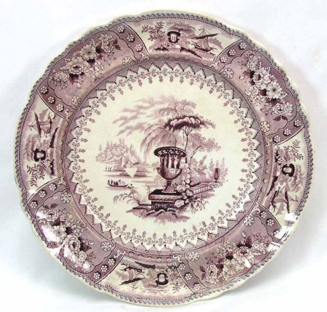 Purple Transferware T MAYER Staffordshire CANOVA Plate