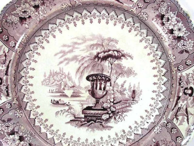 Purple Transferware T MAYER Staffordshire CANOVA Plate