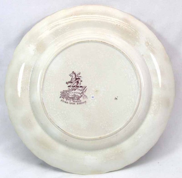 Purple Transferware T MAYER Staffordshire CANOVA Plate