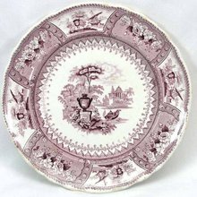Purple Transferware T MAYER Staffordshire CANOVA Plate