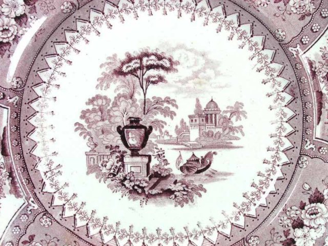 Purple Transferware T MAYER Staffordshire CANOVA Plate