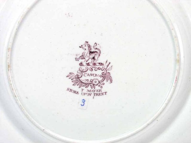 Purple Transferware T MAYER Staffordshire CANOVA Plate