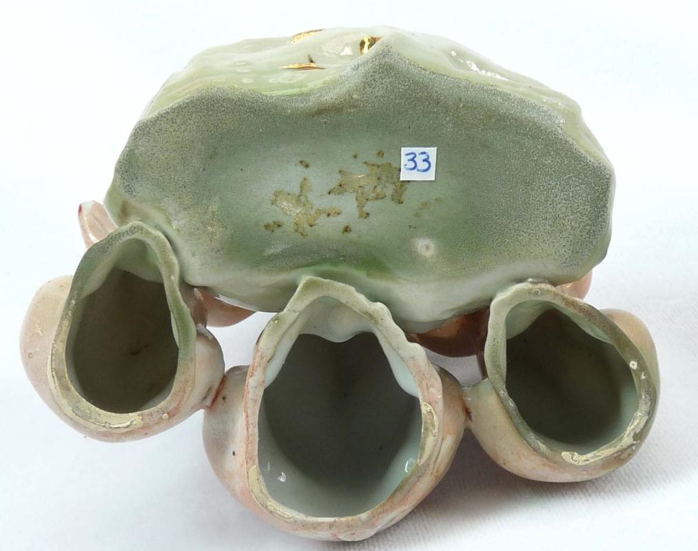Old German Porcelain 3 PINK PIGS Trough Open Salt