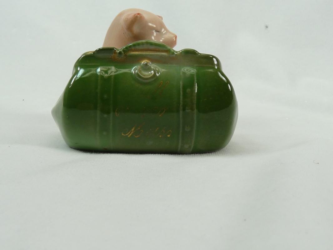 Old German PINK PIG Suitcase FALL RIVER MASS Souvenir
