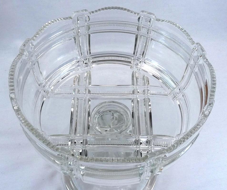 EAPG Duncan & Sons ZIPPER BLOCK CRYPTIC Compote c. 1887